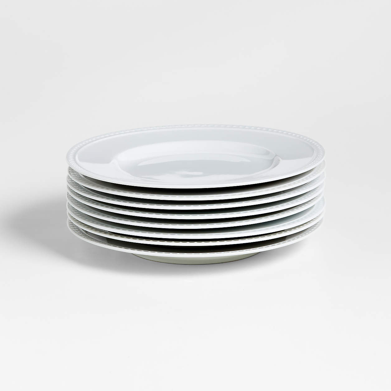 Staccato White Porcelain Salad Plates, Set of 8 + Reviews | Crate & Barrel | Crate & Barrel