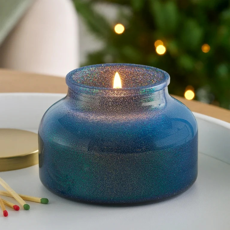 Better Homes & Gardens 1-Wick Holiday Scented Glitter Jar Candle, Winterberry and Bay, 12oz. | Walmart (US)