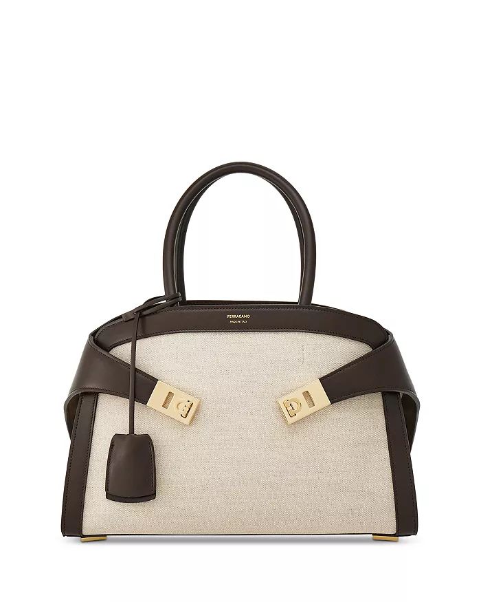Ferragamo Small Hug Leather & Canvas Top Handle Shoulder Bag Handbags - Bloomingdale's | Bloomingdale's (US)