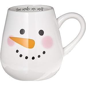 DEI Snowman Face Oversized Coffee Mug, 24 Ounces, White and Orange | Amazon (US)