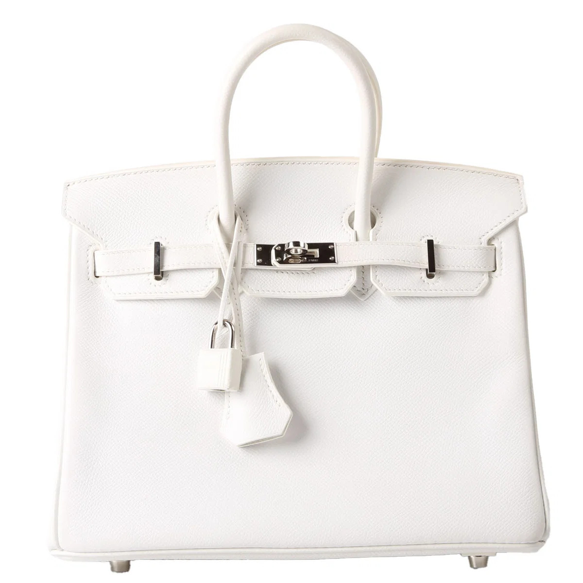 Birkin 25 Epsom 2009 White/ Palladium | Keeks Designer Handbags