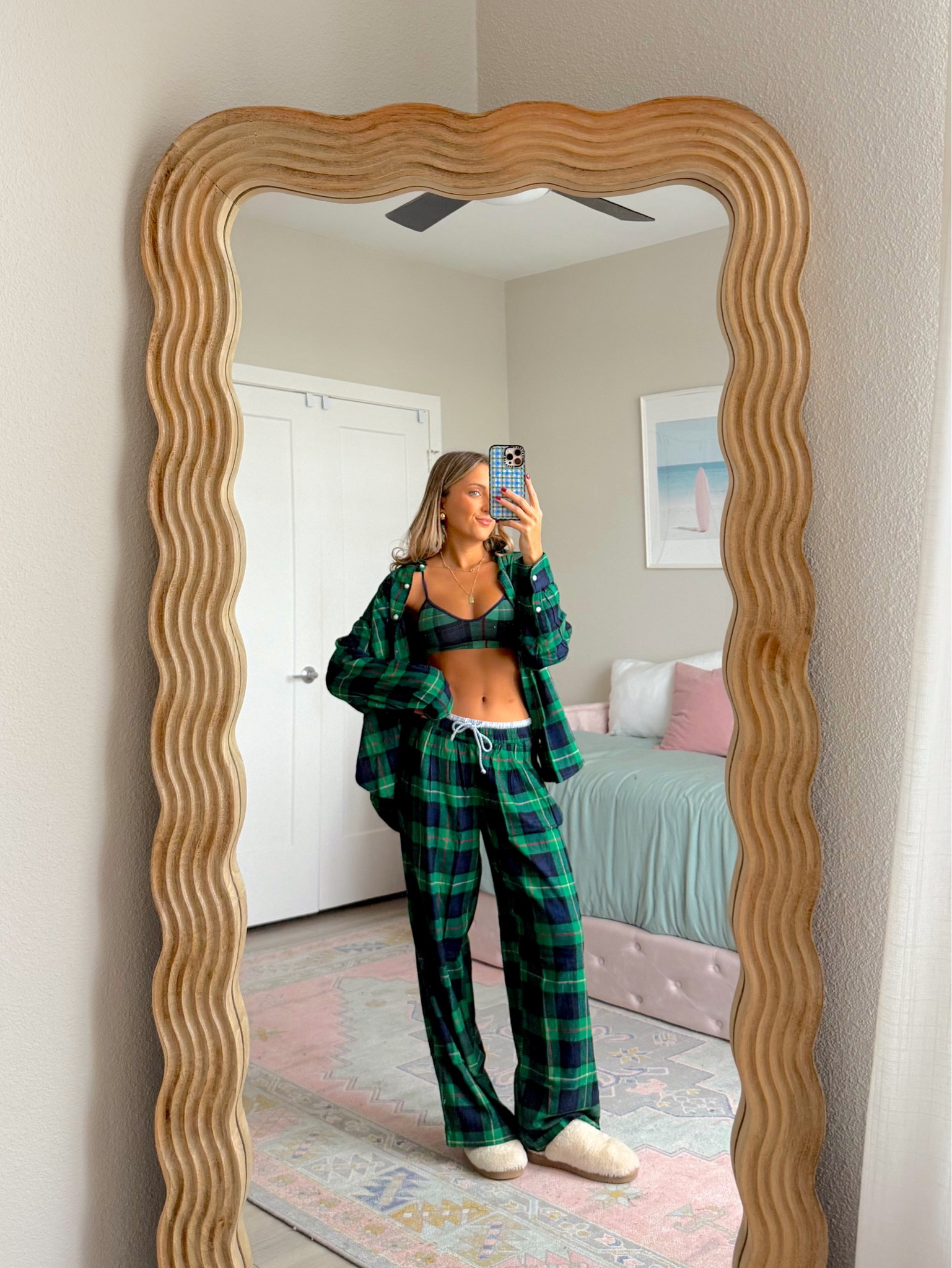 aerie cozy winter outfit idea- 40-50% off everything for cyber week. ❤️🎄 wearing an small in the pajamas 

#LTKootd