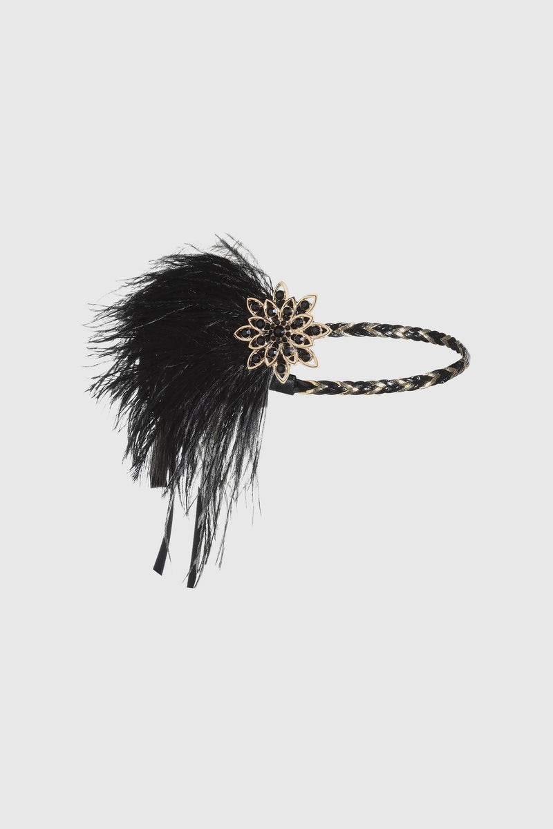 Shop 1920s Headpieces - Ostrich Feather Headband | BABEYOND | BABEYOND