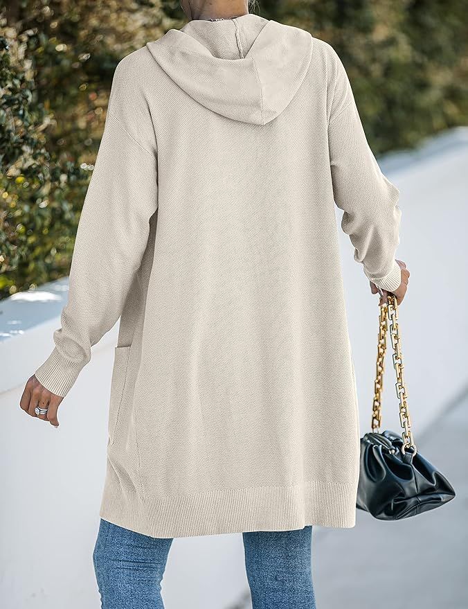 MEROKEETY Women's 2024 Long Sleeve Open Front Hoodie Knit Sweater Cardigan Outwear | Amazon (US)