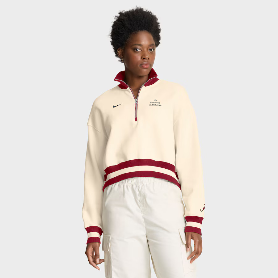 Alabama Crimson Tide Nike Women's Legacy Half-Zip Sweatshirt - Tan | Fanatics
