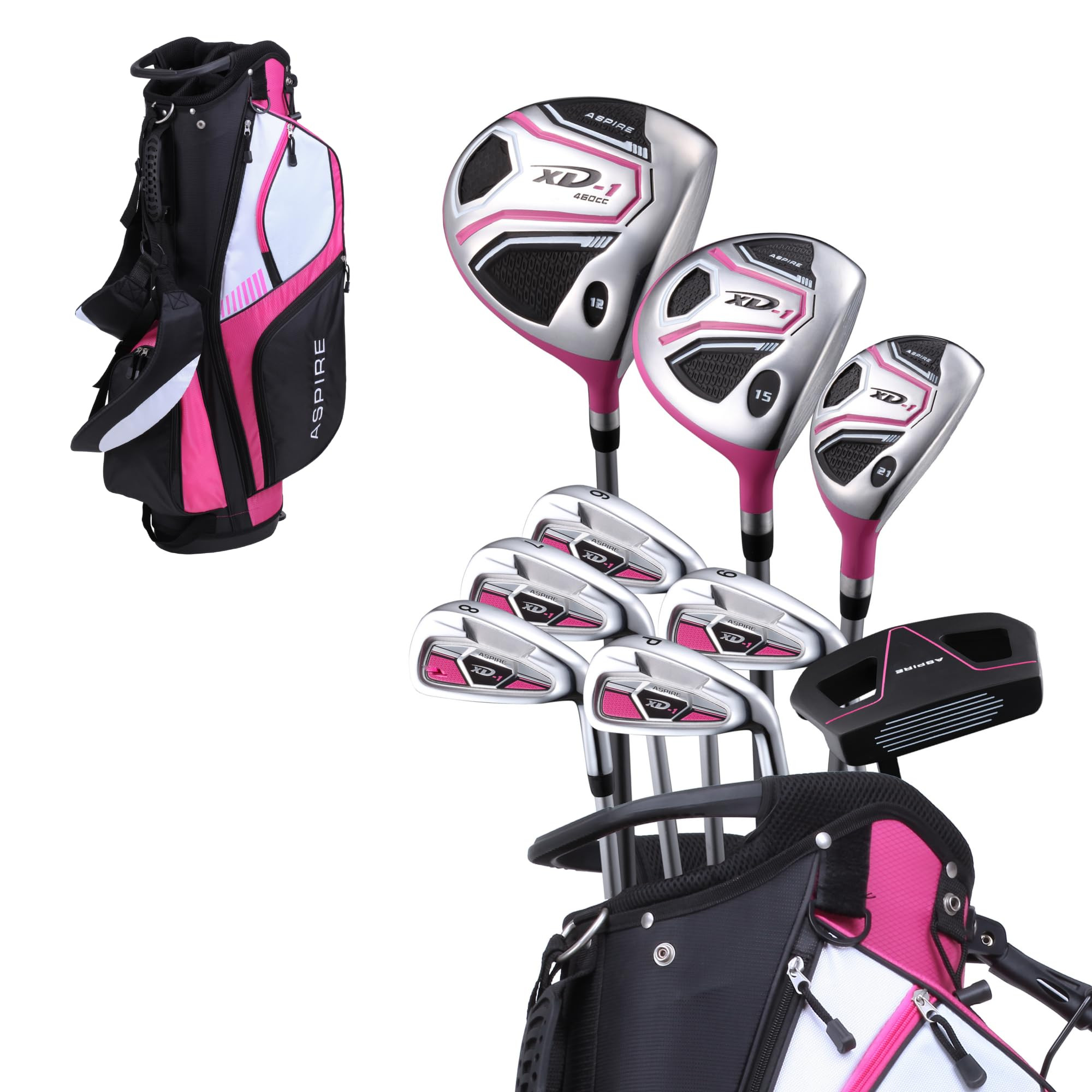 Aspire XD1 Womens Golf Clubs Full Set, Includes Driver, Fairway, Hybrid, 6-PW Irons, Putter, Stan... | Amazon (US)