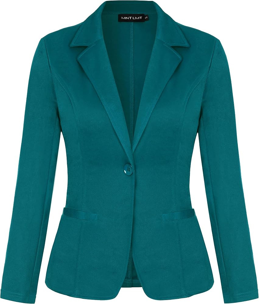 MINTLIMIT Women Long Sleeve Button Blazers Work Casual Office Notch Lapel Business Open Front Bla... | Amazon (US)