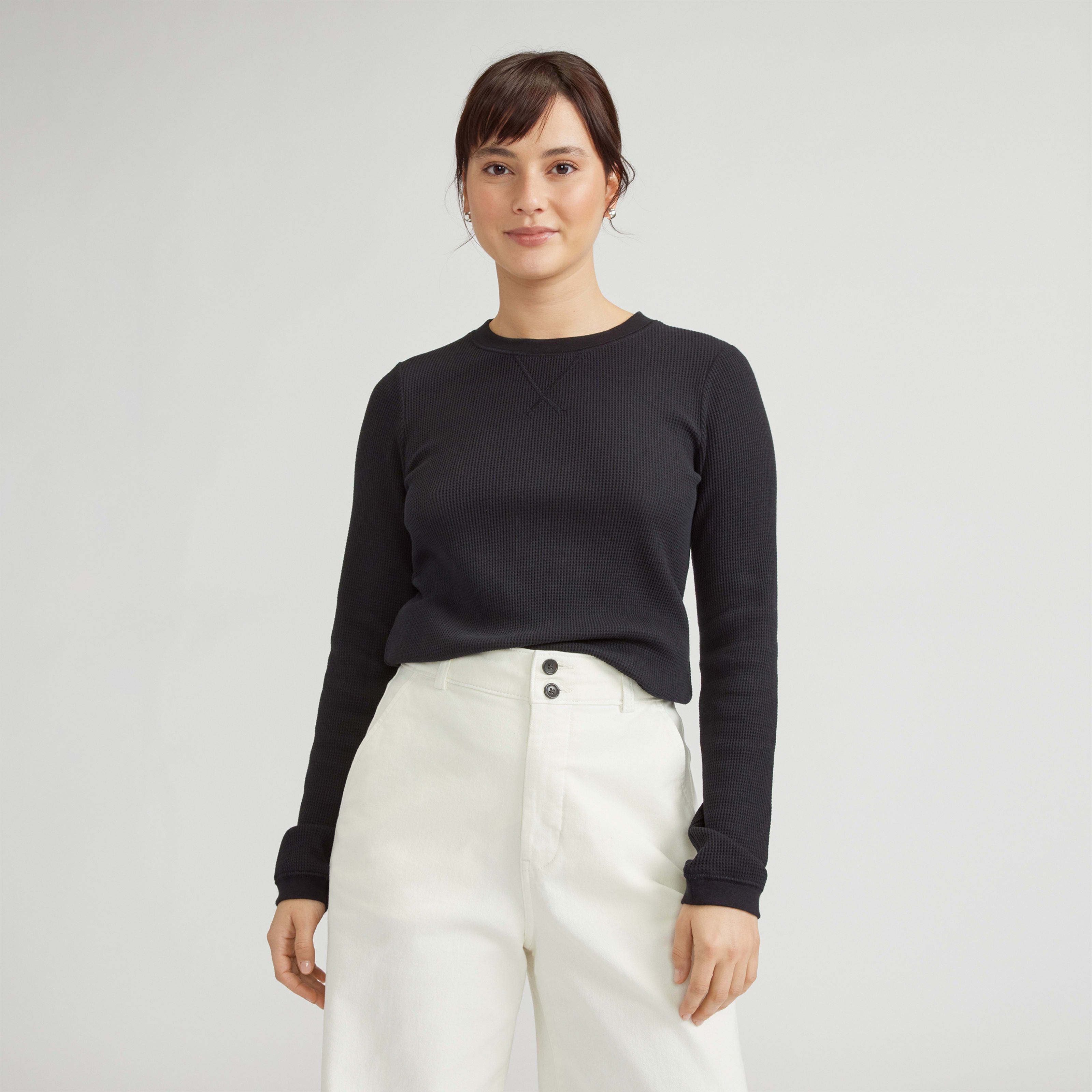 Women's Organic Cotton Waffle T-Shirt by Everlane in Washed Black, Size L | Everlane
