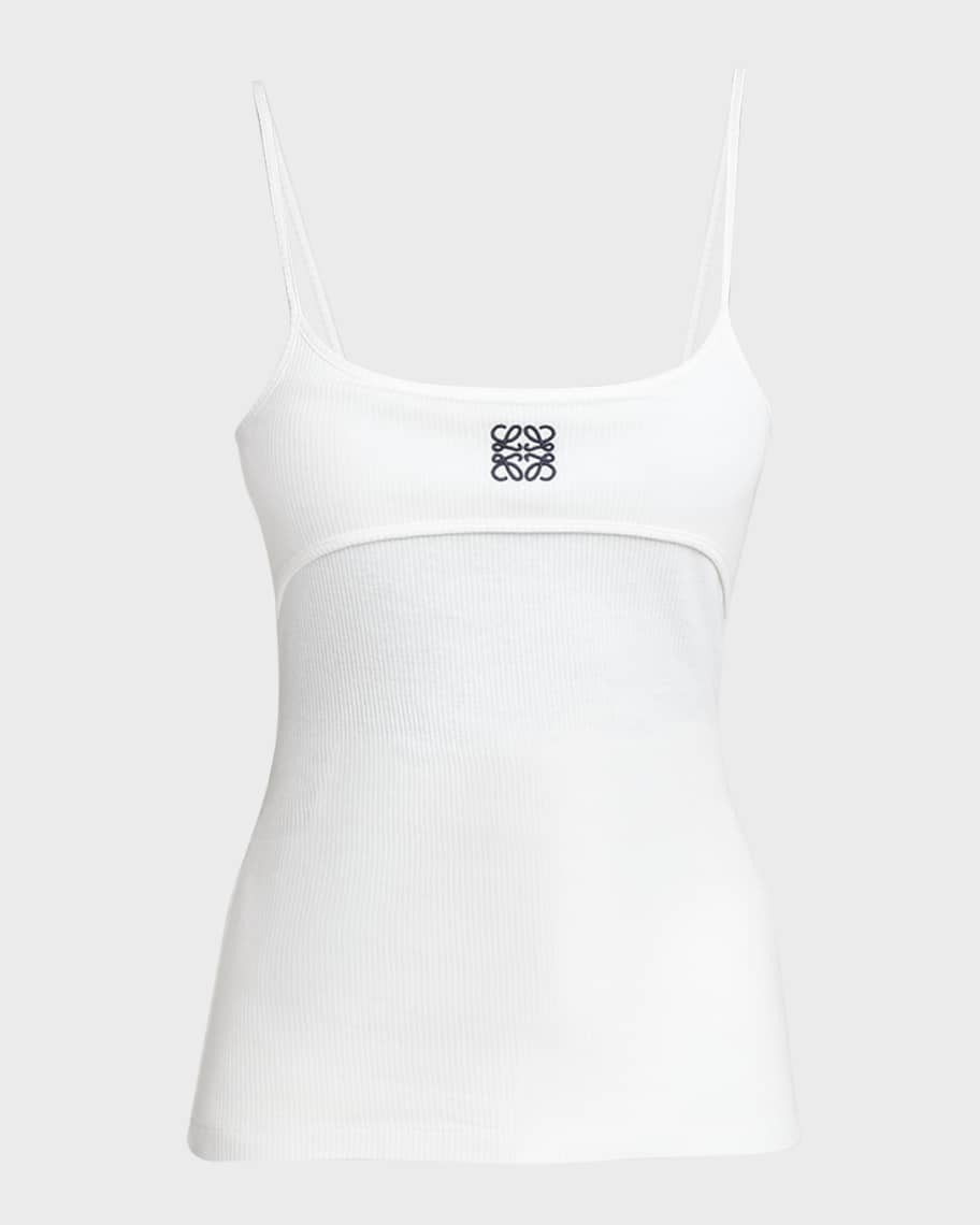 Loewe Anagram Strappy Rib Tank Top | Neiman Marcus