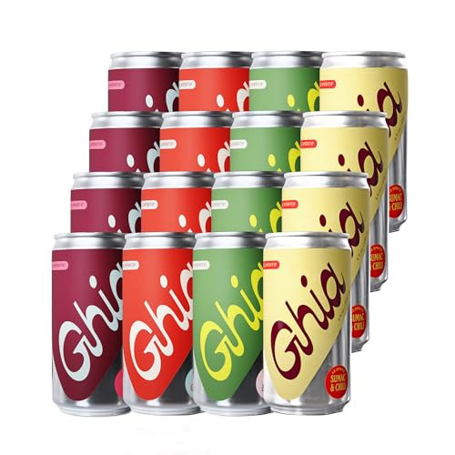 Ghia Non-Alcoholic Le Spritz | Variety 16-Pack | Canned Mocktail & Cocktail Mixer, Zero Proof Sparkling Apéritif with Soothing Herbal Extracts | No Sugar, No Artificial Flavors, Caffeine-Free (Lime & Salt, Soda, Ginger, Sumac & Chili) | Amazon (US)