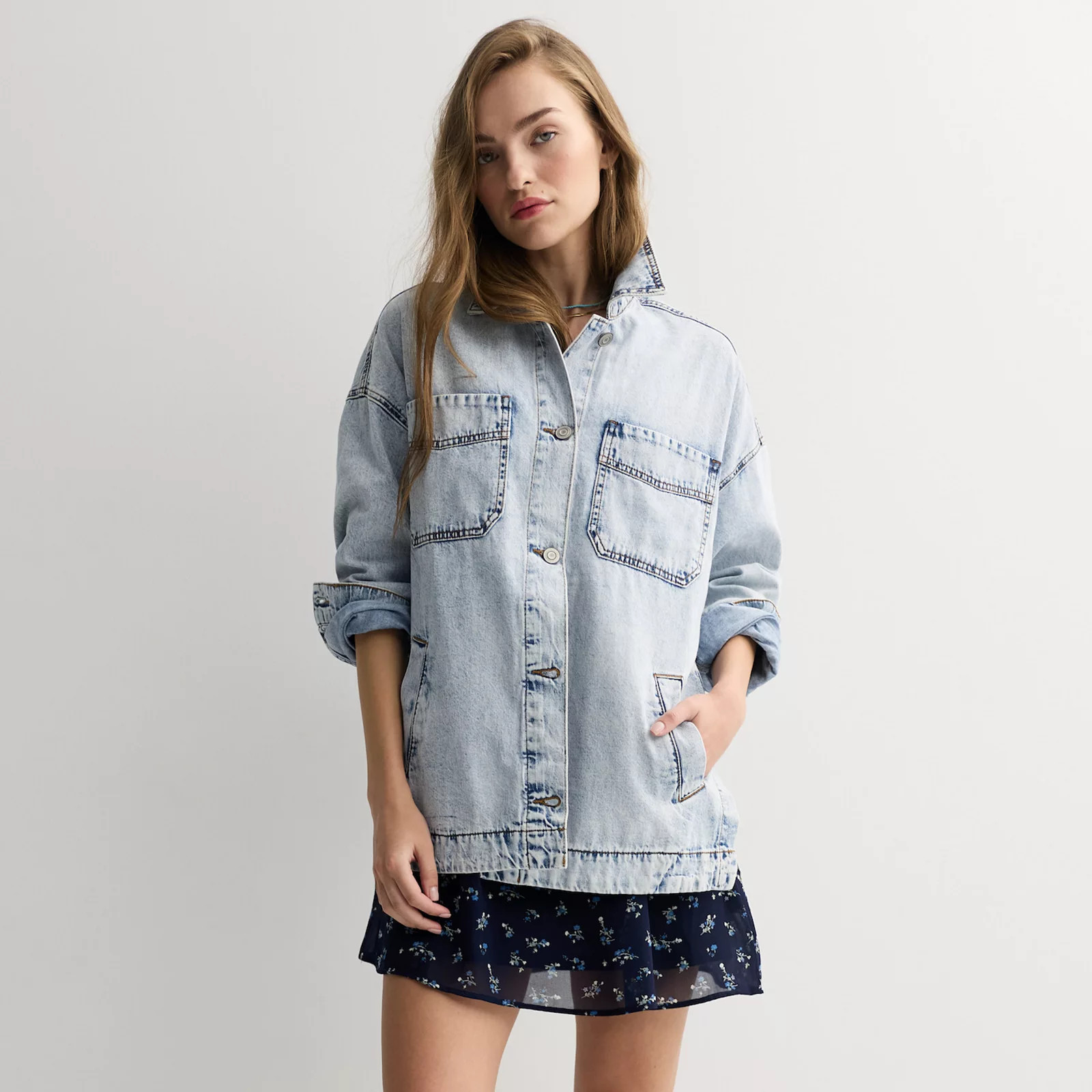 Juniors' Project Indigo Oversized Denim Jacket | Kohl's