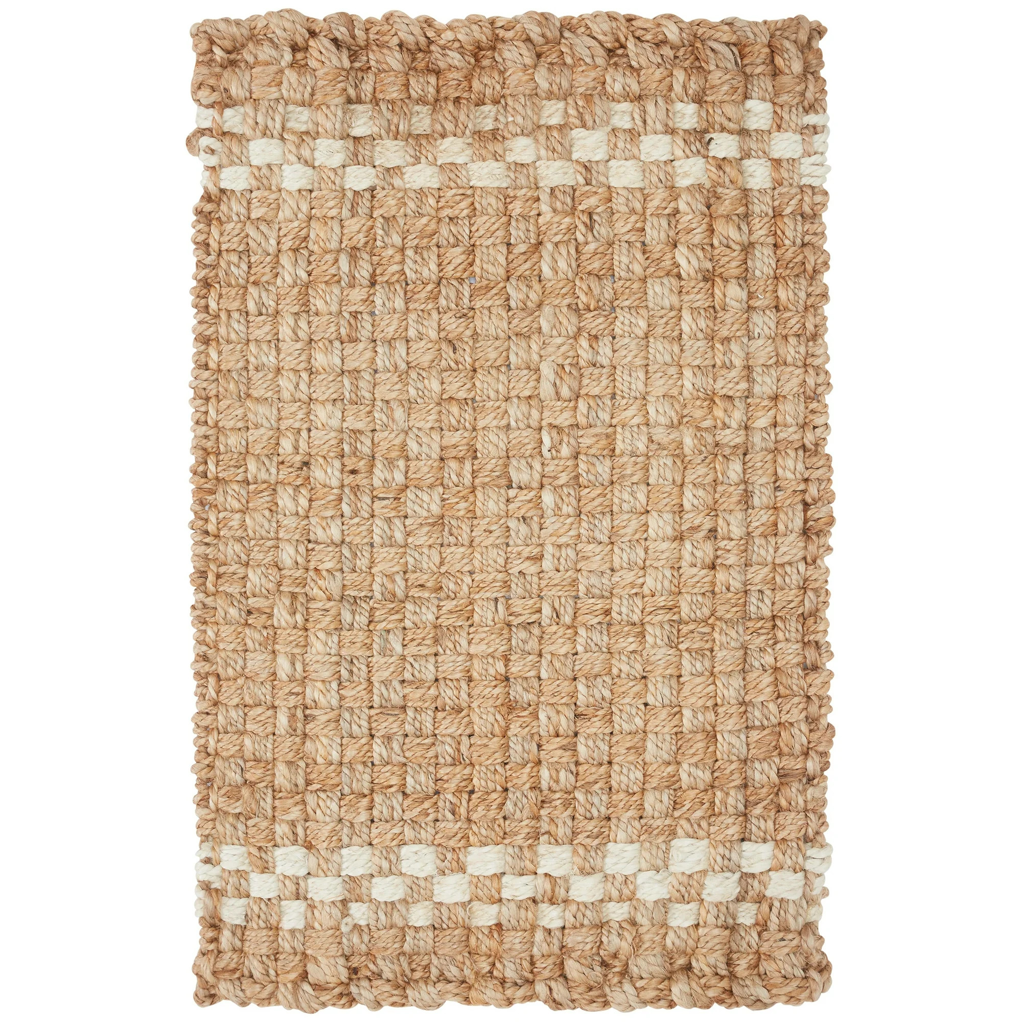 Beautiful Outdoor Handwoven Jute Doormat by Drew Barrymore, 18" x 30", White/Natural | Walmart (US)