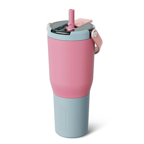 BrüMate Resa Flip 35oz Travel Tumbler with Covered Flip Down Straw | 100% Leakproof Water Bottle | Made of Insulated Stainless Steel | Cup Holder Friendly Silicone Base | 35oz (Eclipse) | Amazon (US)