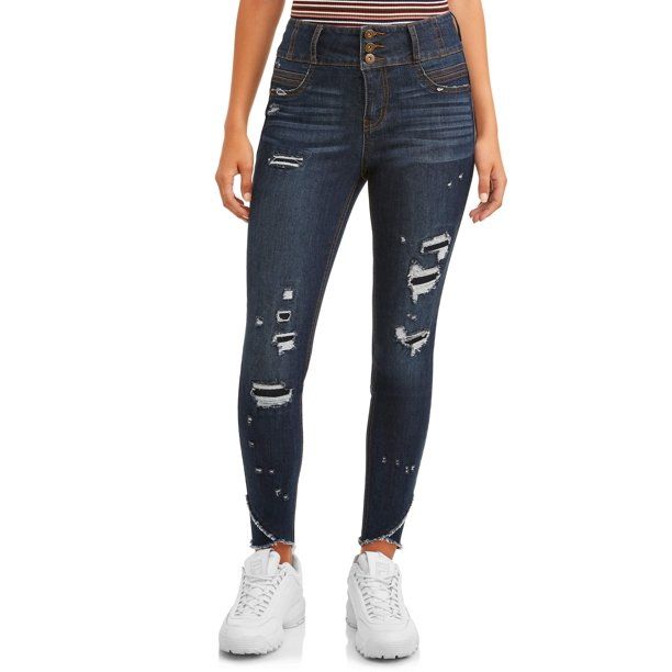 Juniors' Corset Waist 3 Btn Skinny Jeans | Walmart (US)