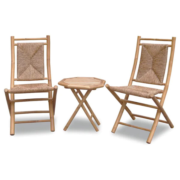 Heather Ann 3-piece Woven and Bamboo Bistro Set | Bed Bath & Beyond