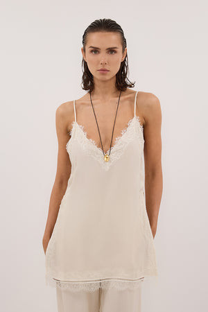 ANDREA SANDSTONE SLEEVELESS LACE CAMI TOP | DISSH