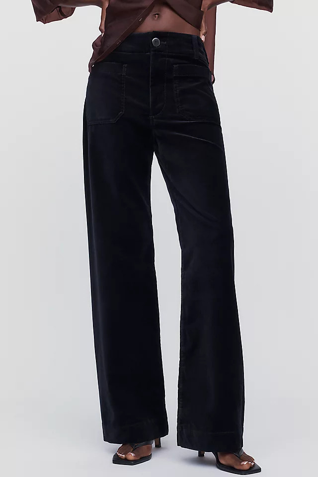 Maeve Colette Full Length Velvet Pants | Anthropologie (US)