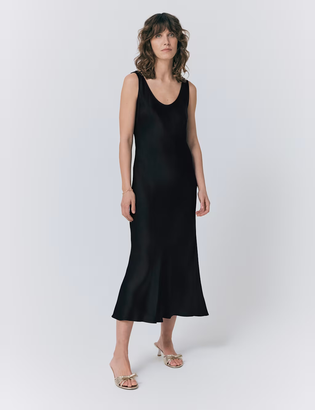 Satin Scoop Neck Midi Slip Dress | Marks & Spencer (UK)