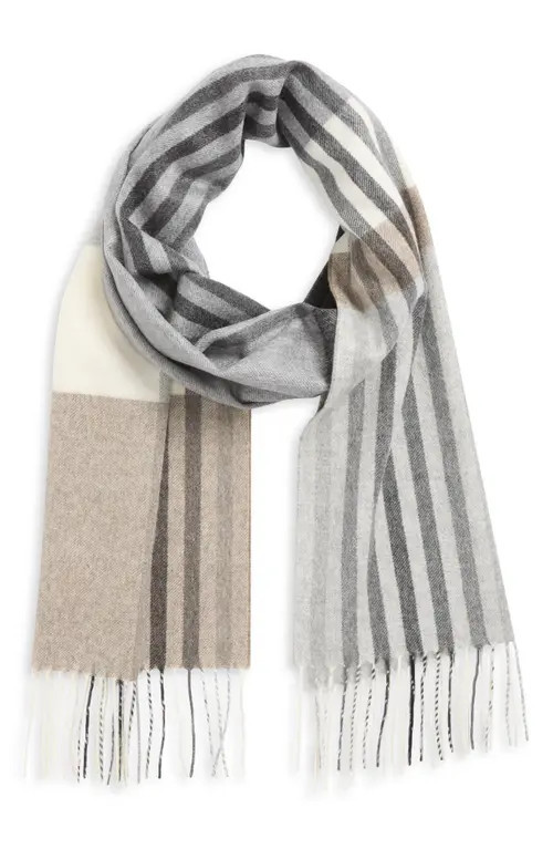 Andrew Stewart Colorblock Cashmere Scarf in Black at Nordstrom | Nordstrom