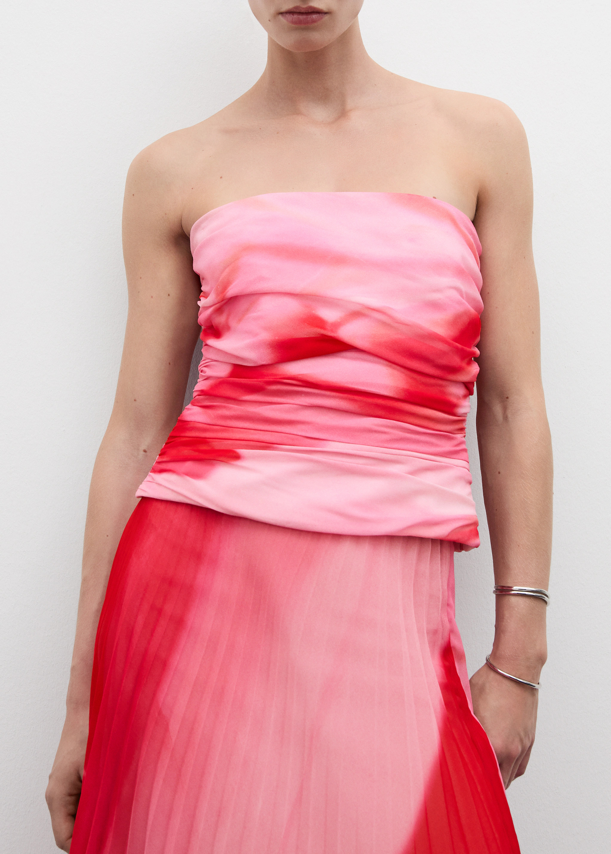 Strapless draped top - Woman | MANGO USA | MANGO (US)