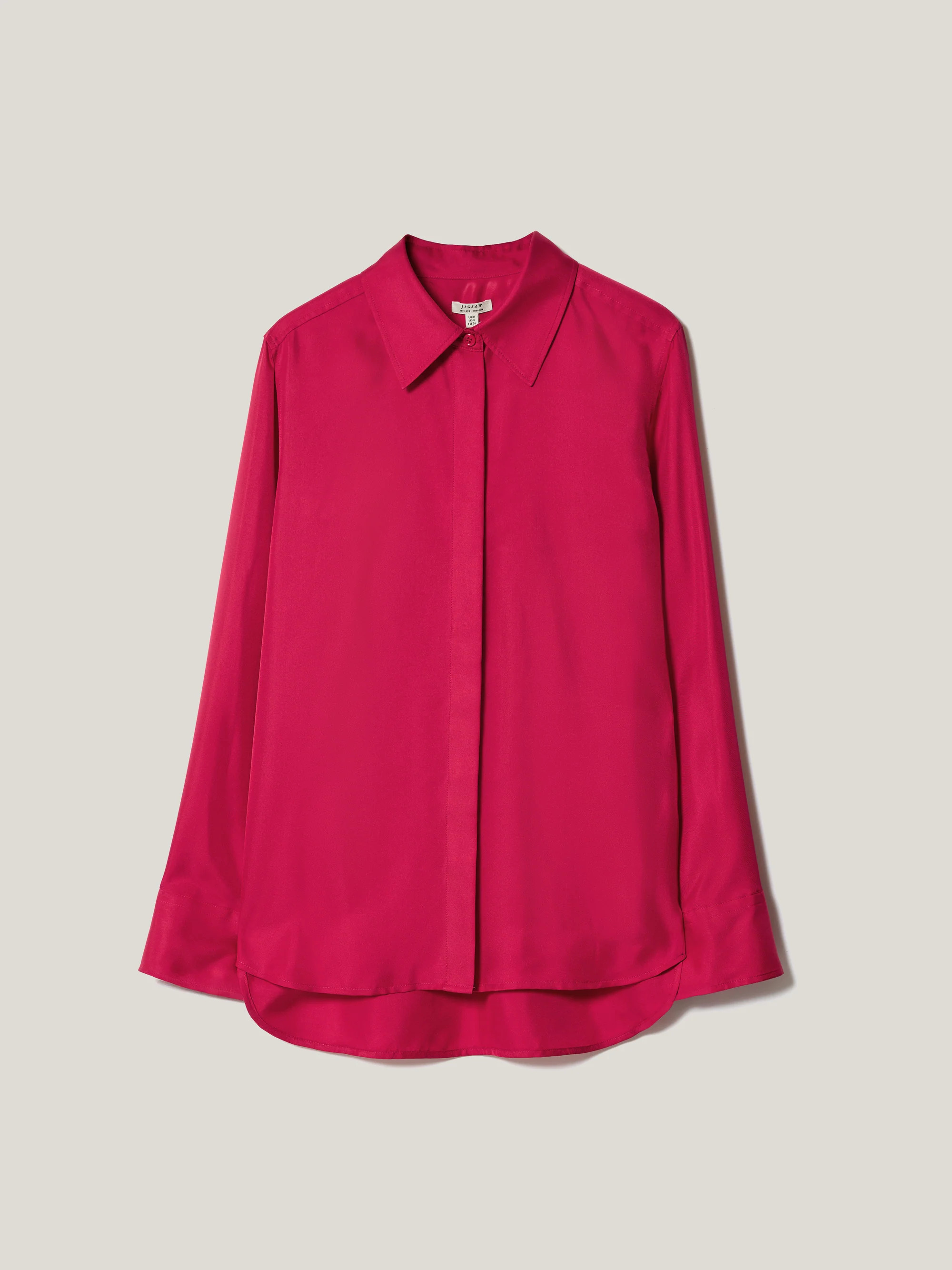 Silk Twill Classic Shirt | Pink | Jigsaw (UK)
