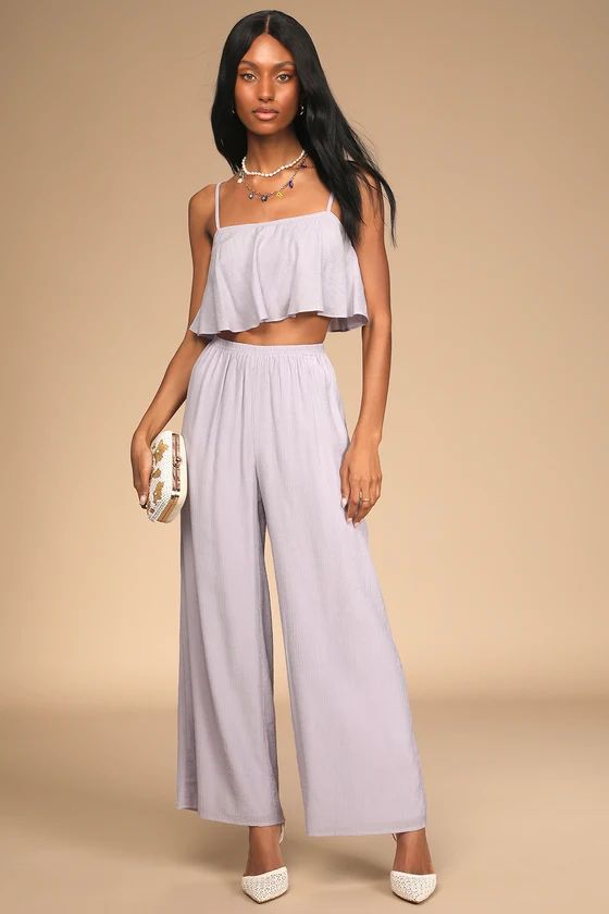 Just Want To Have Sun Lilac Wide-Leg Two-Piece Jumpsuit | Lulus (US)