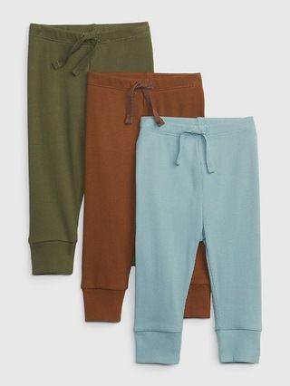Baby 100% Organic Cotton Ribbed Pants (3-Pack) | Gap (US)