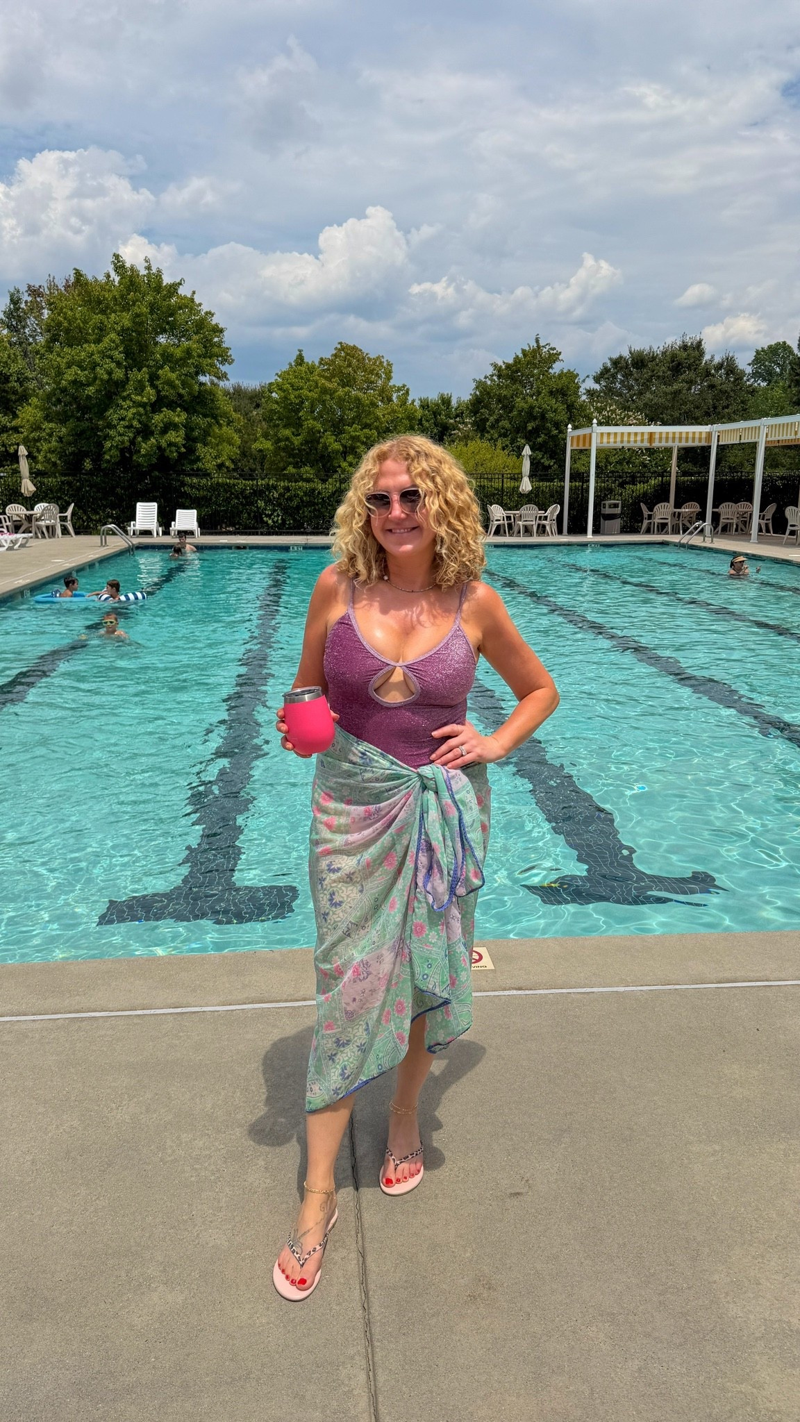 This swimsuit has been one of my most-worn pieces this summer. 💜

The shimmer fabric is so pretty in the sun, and paired with this lightweight sarong, it’s the easiest pool-day outfit. Comfortable, flattering, and mom-approved for long days chasing kids around the pool.

Linked everything in my LTK, including the swimsuit, sarong, sandals, and sunglasses. ☀️
.
.

#LTKSwim #LTKStyle #SummerStyle #SwimsuitSeason #PoolDayStyle

purple swimsuit, shimmer swimsuit, one piece swimsuit, swimsuit cover up, floral sarong, pool day outfit, resort wear, vacation outfit, beach style, summer fashion, poolside look, women over 40 style, flattering swimwear, mom style, vacation wardrobe, summer essentials, pool outfit inspiration, swimwear fashion

#LTKootd #LTKSwim #LTKTravel