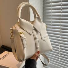 Small Novelty Bag Double Handle Letter Embossed Detail | SHEIN