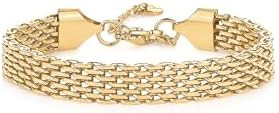 PAVOI 14K Gold Plated Chunky Chain Adjustable Bracelet for Women | Stainless Steel Lightweight Tr... | Amazon (US)