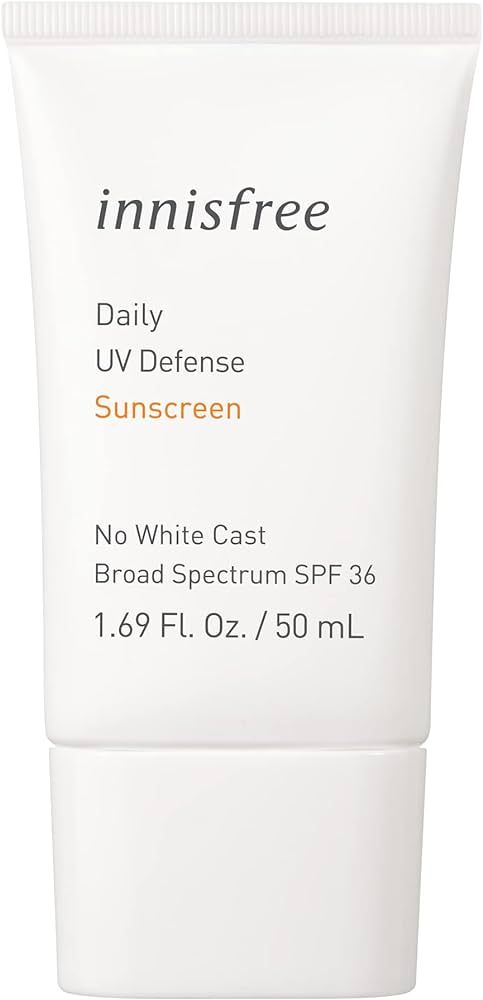 Innisfree Daily UV Defense Broad Spectrum SPF 36 invisible sunscreen: Hydrating, Soothing, No whi... | Amazon (US)