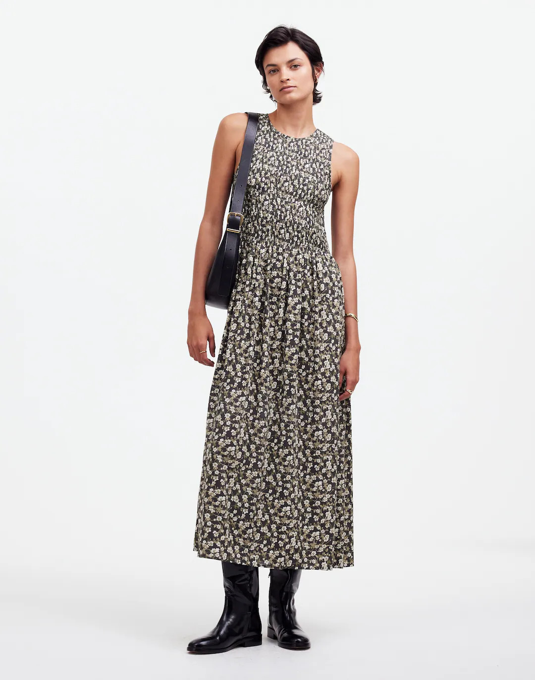 The Melody Smocked Midi Dress in Floral | Madewell