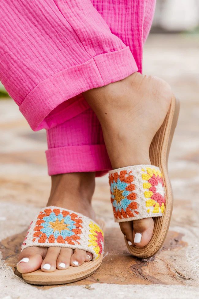 Reign Beige Crochet Sandal | Pink Lily