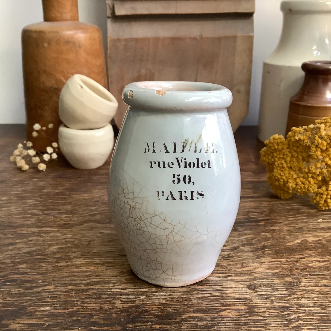Rare French Antique Maille Rue Violet Pot - Etsy | Etsy (US)