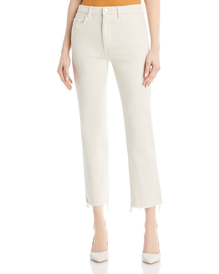Patti High Rise Straight Jeans in Ecru | Bloomingdale's (US)