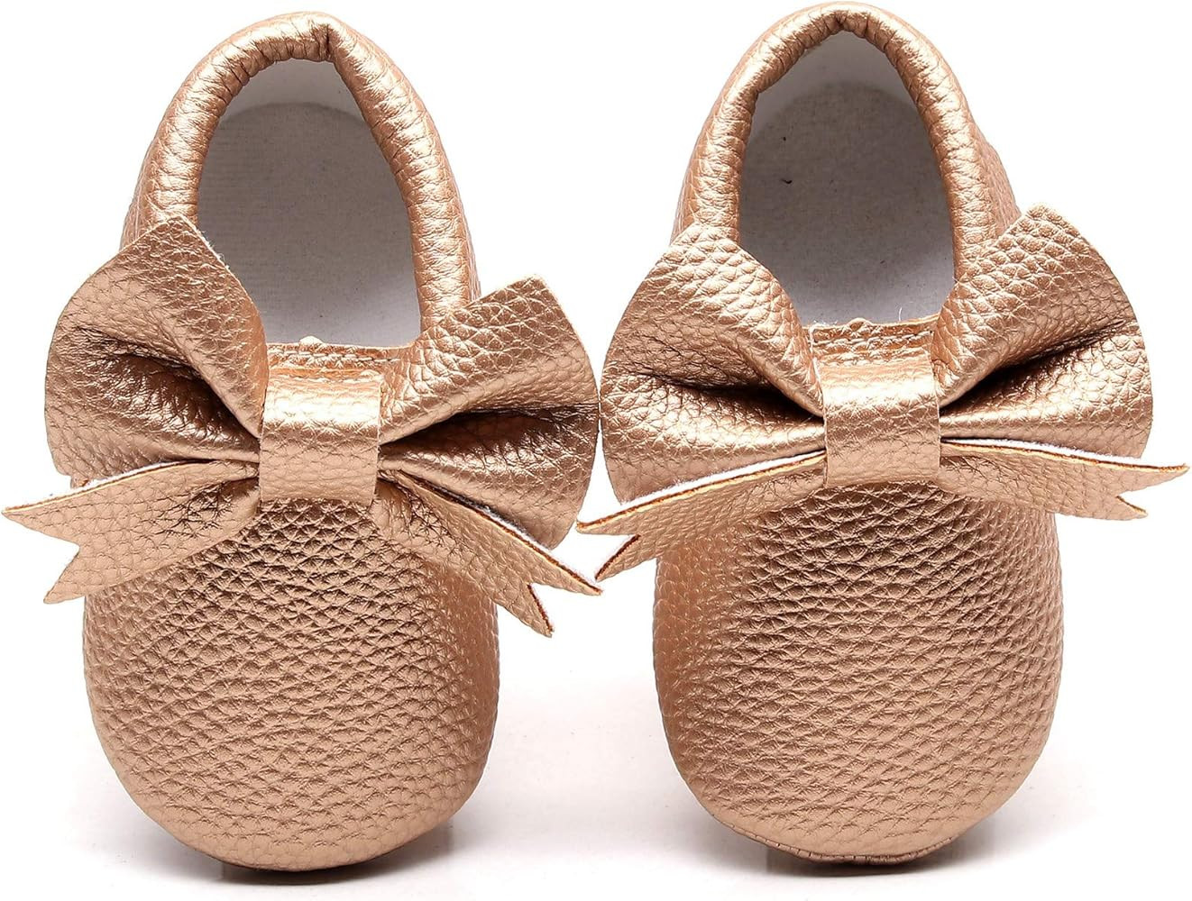 Bebila Double Bow Fringe Baby Moccasins - Soft Sole Baby Shoes Girls Toddler Crib Flats | Amazon (US)