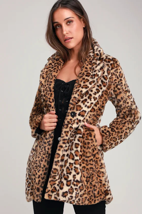 Harleston Tan Leopard Print Faux Fur Coat | Lulus (US)