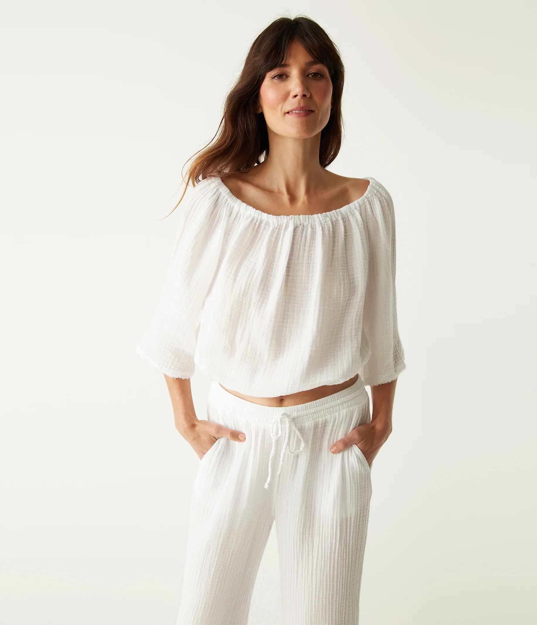 Isabel Convertible Gauze Top | MichaelStars.com