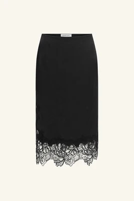 ENIKO LACE SPLIT MIDI SKIRT - BLACK | Shona Joy