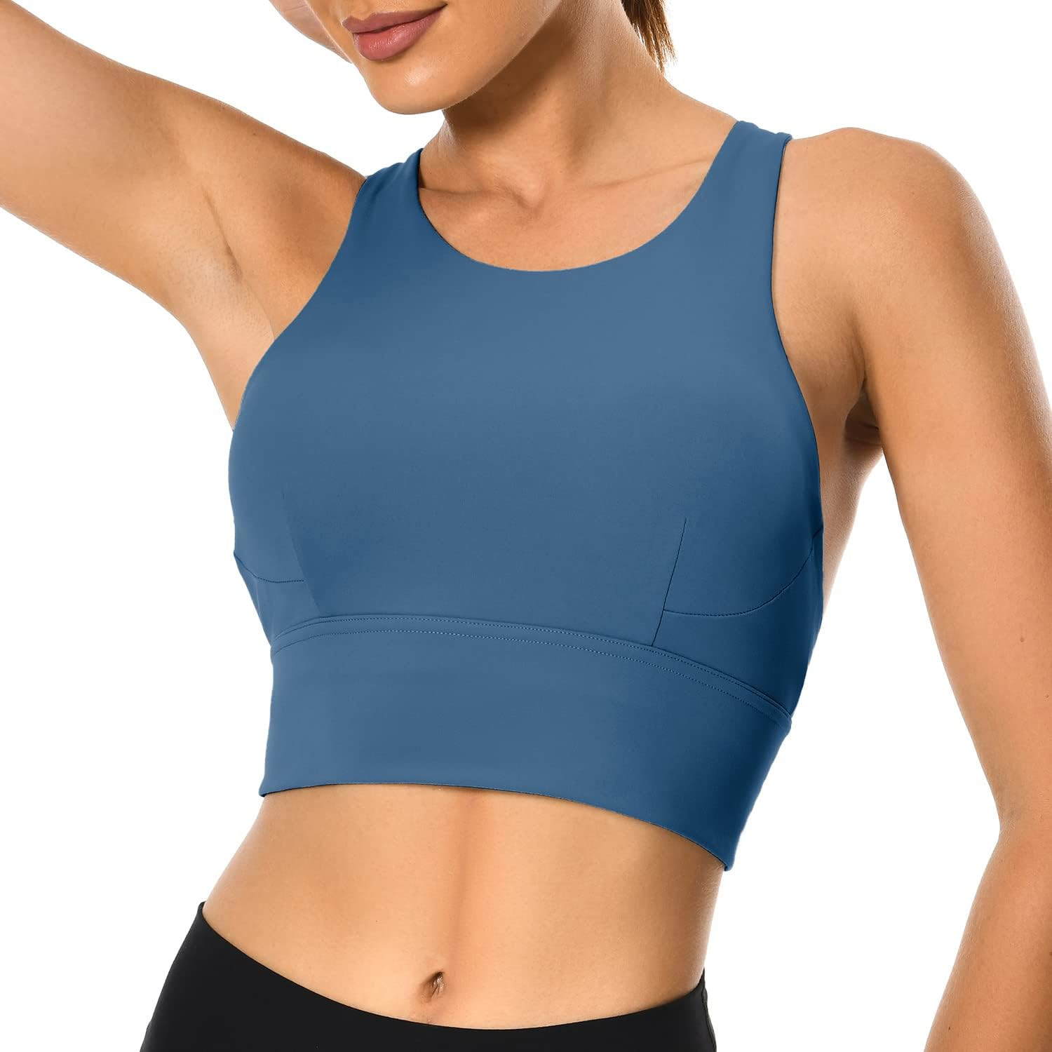 Colorfulkoala Women's Racerback Sports Bra Tank Top - Longline Crop with Medium Support and Paddi... | Amazon (US)