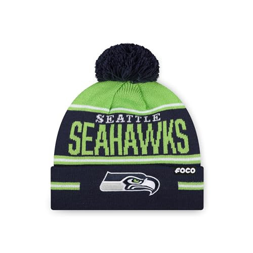 FOCO Seattle Seahawks NFL Big Wordmark Stripe Pom Beanie | Amazon (US)