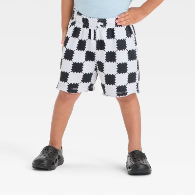 Grayson Mini Toddler Boys' Checkered Shorts - Black | Target