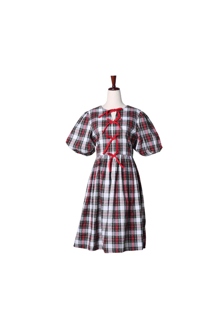 Red Tartan Plaid Matching Mom Dress | The Smocked Flamingo