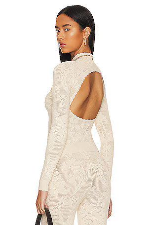 x REVOLVE Nasha Open Back Top in Oyster | Revolve Clothing (Global)