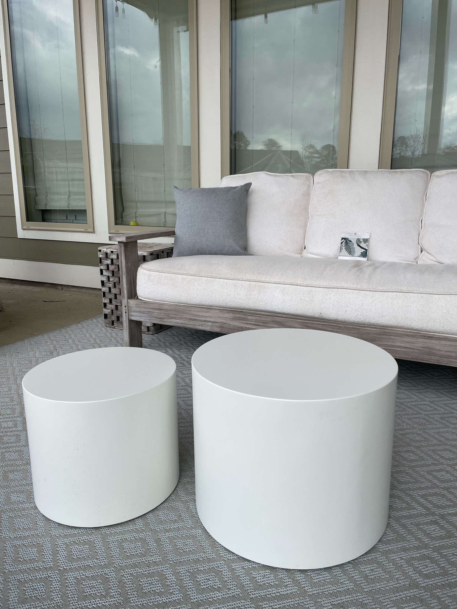 White and blue outdoor patio furniture and decor! Rug under $100! Outdoor pillows and pillow inserts  

#LTKFind #LTKstyletip #LTKhome