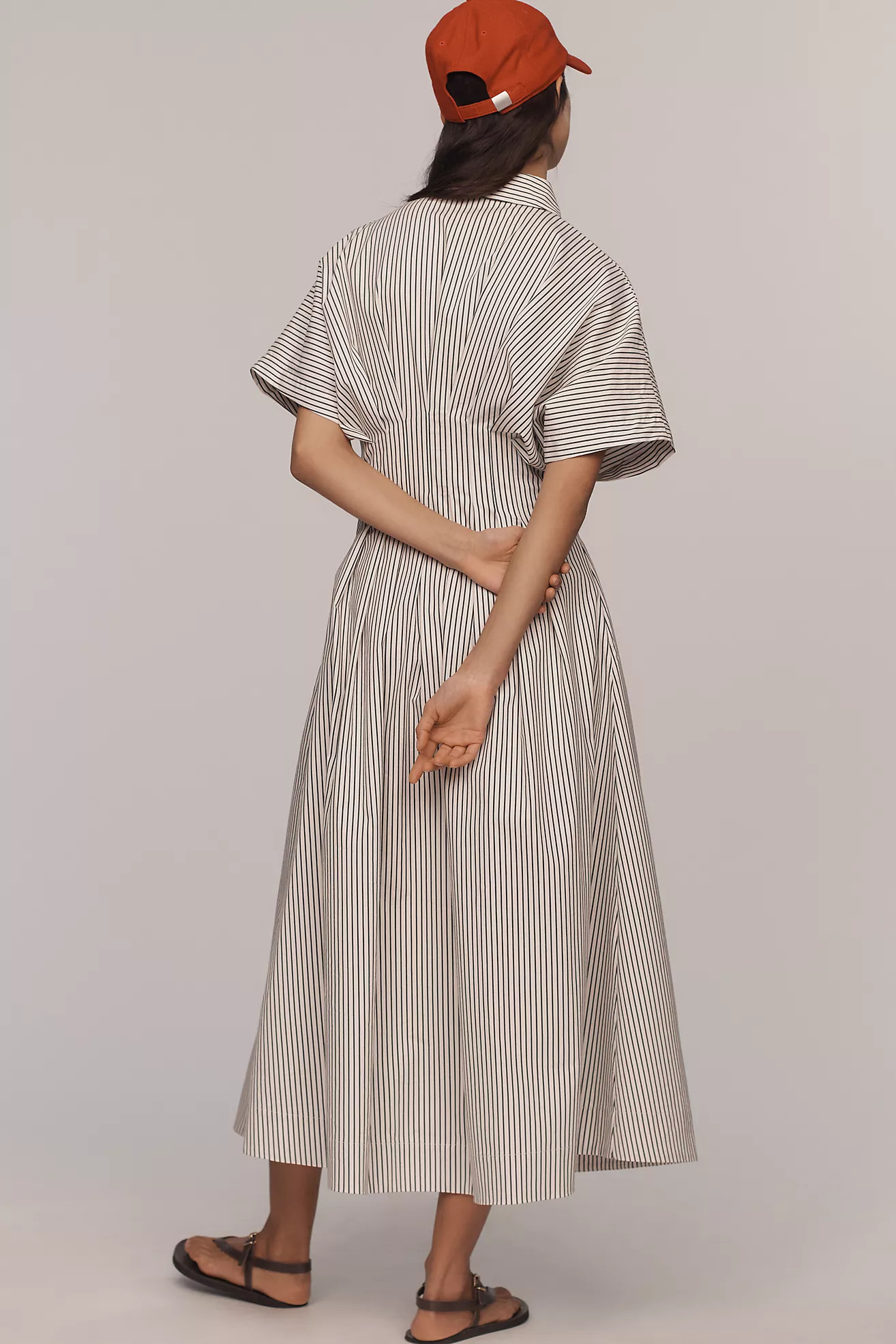 The Tobie Button-Front Pleated Shirt Dress by Exquise | Anthropologie (US)