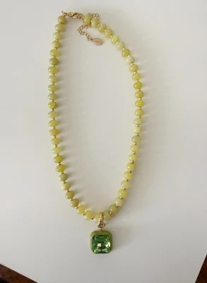 Harvest Pendant Beaded Necklace - Chartreuse Necklace / Chartreuse | Smith and Co. Jewel Design