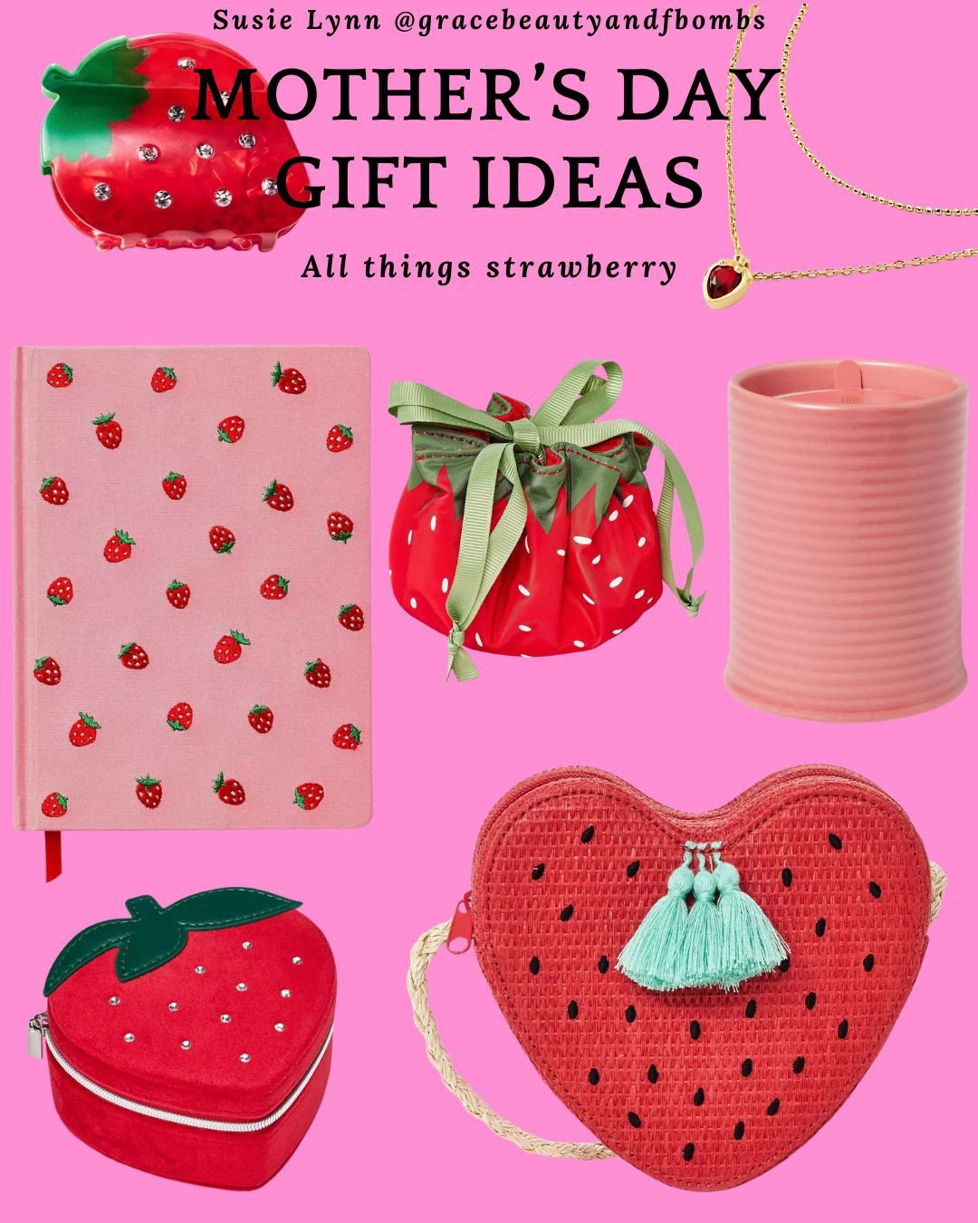 Mother’s Day gift ideas - all things strawberry!
#mothersdaygifts #mothersdaygiftideas #mothersday #giftsforher #strawberryaccessories #strawberry 

#LTKFindsUnder50 #LTKSeasonal #LTKGiftGuide