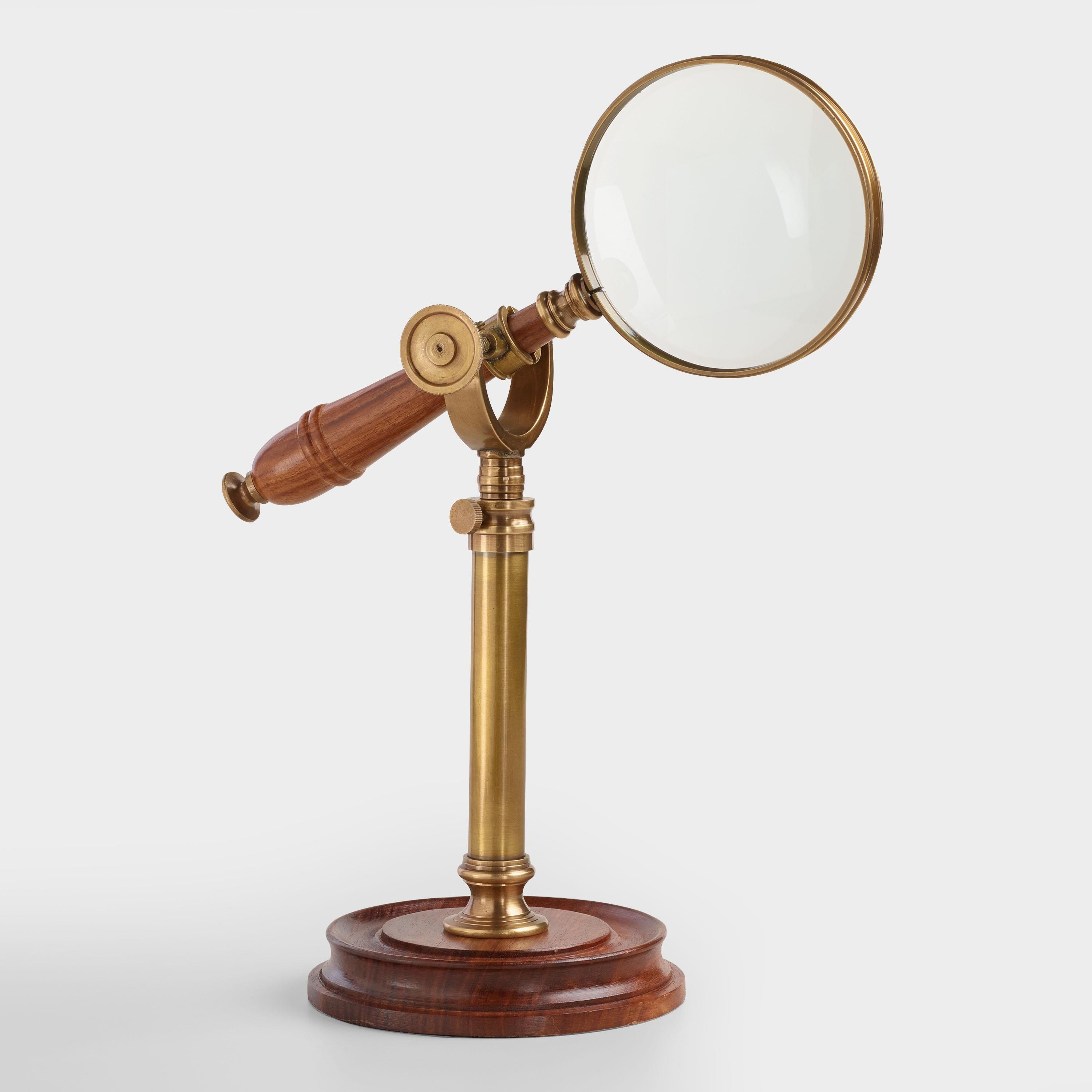 Wood and Metal Magnifying Glass on Stand | World Market