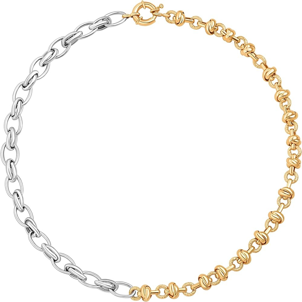 Aobei Pearl 18K Gold Plated Paperclip Chain Choker Satellite Chain Freshwater Cultured Biwa Pearl... | Amazon (US)